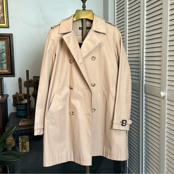 Ralph Lauren Light Tan Trench Coat - Picture 2 of 8